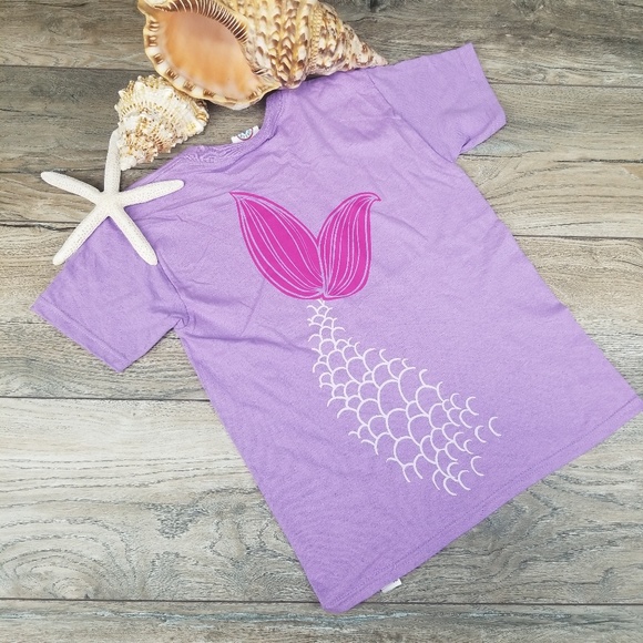 Mermaid at Heart Girl's Purple t shirt youth Small - Picture 2 of 5
